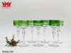 Bộ 7 ly vang màu xanh pha lê cổ điển xuất xứ Châu Âu, họa tiết được cắt thủ công bằng tay