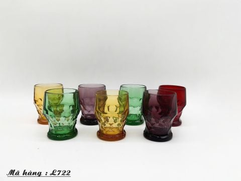  Bộ 7 cốc thủy tinh nhiều màu Viking cổ điển của Mỹ. ( hàng sưu tầm đồ xưa ) 