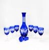 Bộ bình đựng rượu Bohemian xanh Cobalt