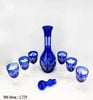 Bộ bình đựng rượu Bohemian xanh Cobalt