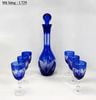 Bộ bình đựng rượu Bohemian xanh Cobalt