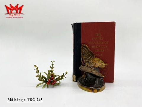  Chặn sách hình 2 con bướm bằng gang mạ đồng (TĐG 245 ) 