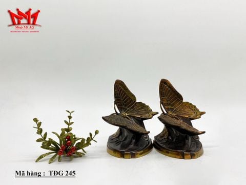  Chặn sách hình 2 con bướm bằng gang mạ đồng (TĐG 245 ) 