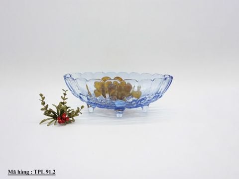 Thố đựng trái cây màu xanh Indiana Glass cổ điển, sản phẩm trang trí hình bầu dục 