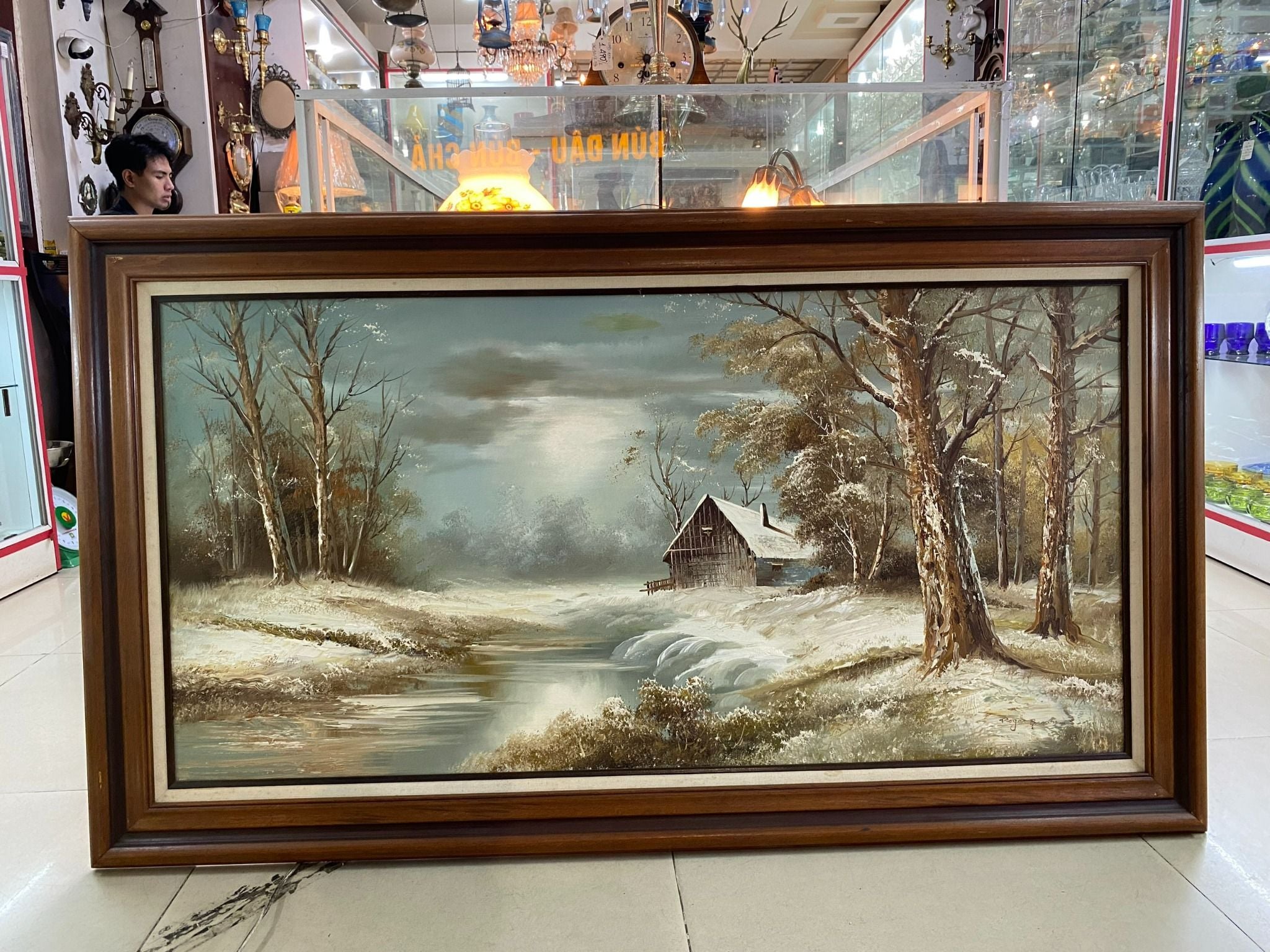 Bức tranh sơn dầu khắc họa một góc trời sang Đông (TR 64)