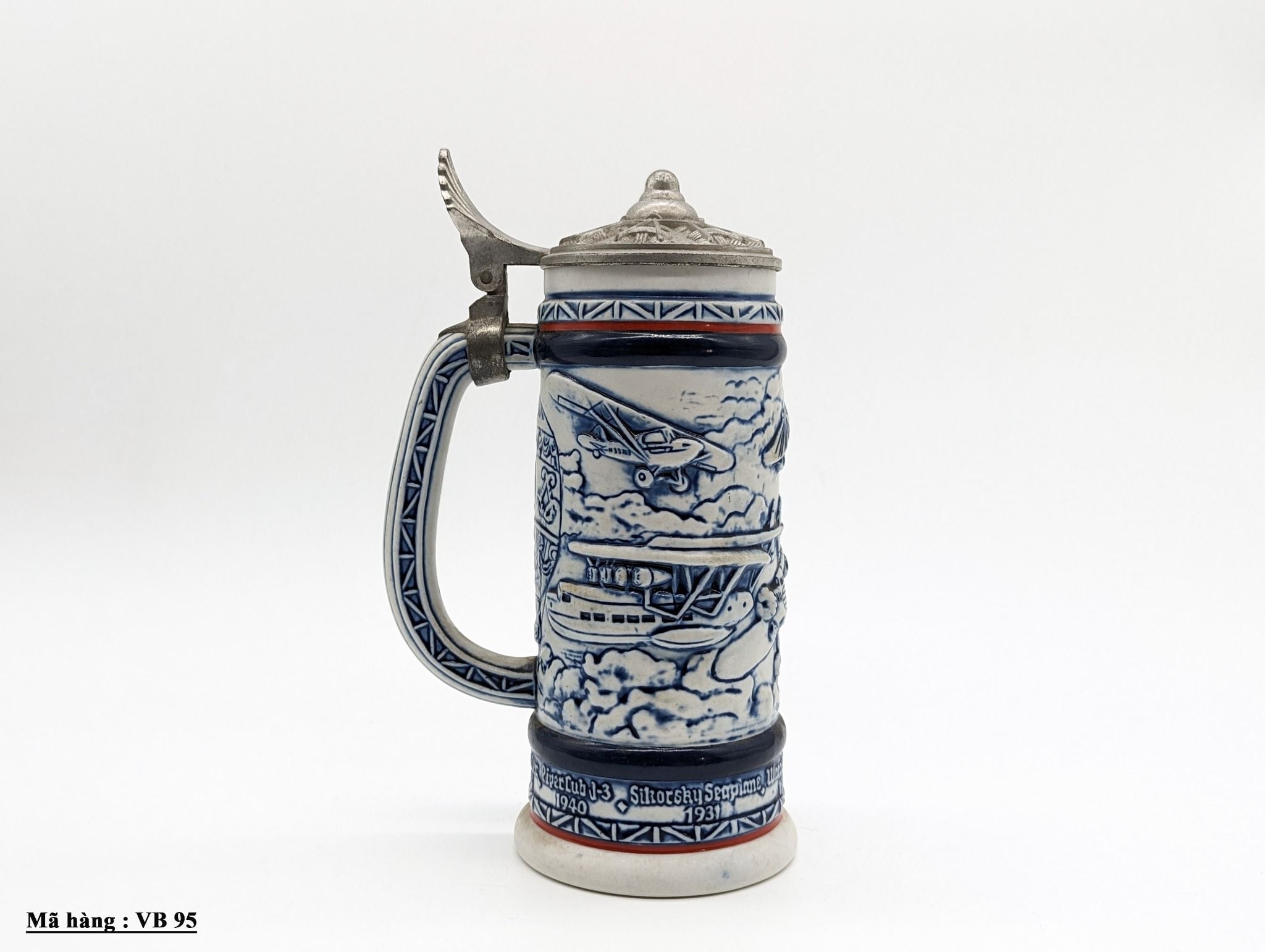 Vại uống bia cổ điển bằng gốm sứ của Avon hình máy bay xưa