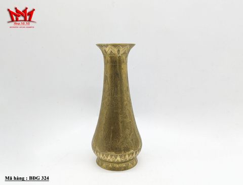  Bình hoa chất liệu Đồng chạm khắc tay từ Ấn Độ 
