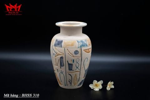  Bình trang trí cổ tròn chất liệu sành sứ 