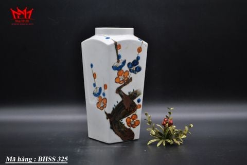  Bình sứ cổ tròn họa tiết ấn tượng 