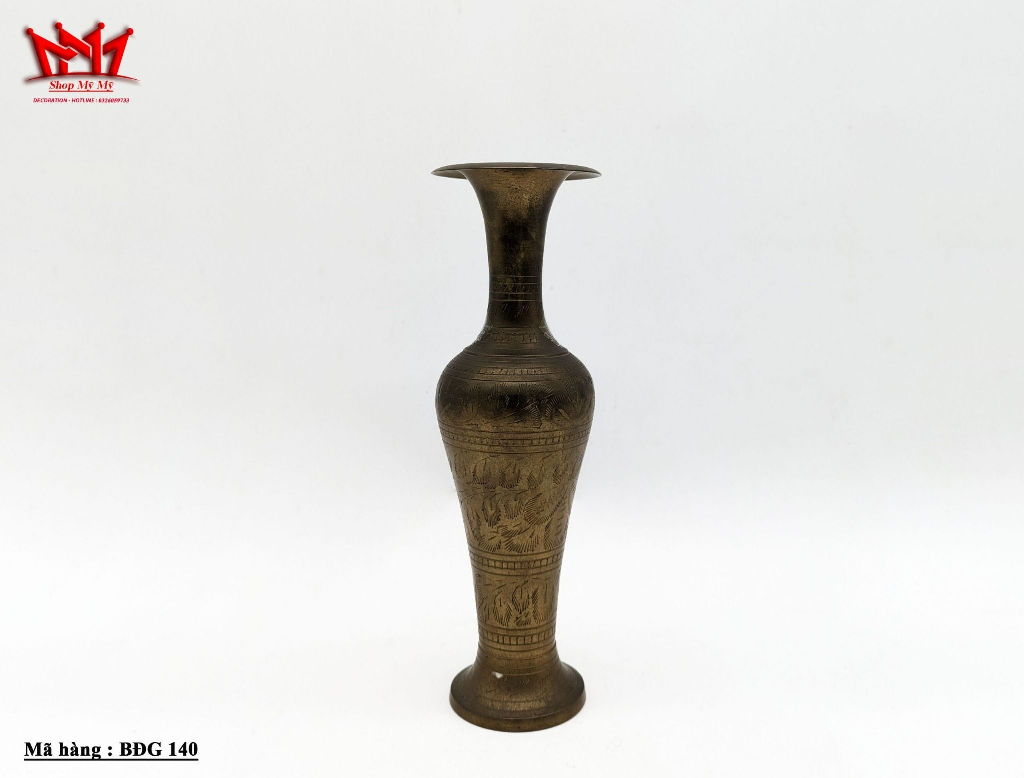 Bình đồng cổ cao miệng tròn ( BĐG 140)