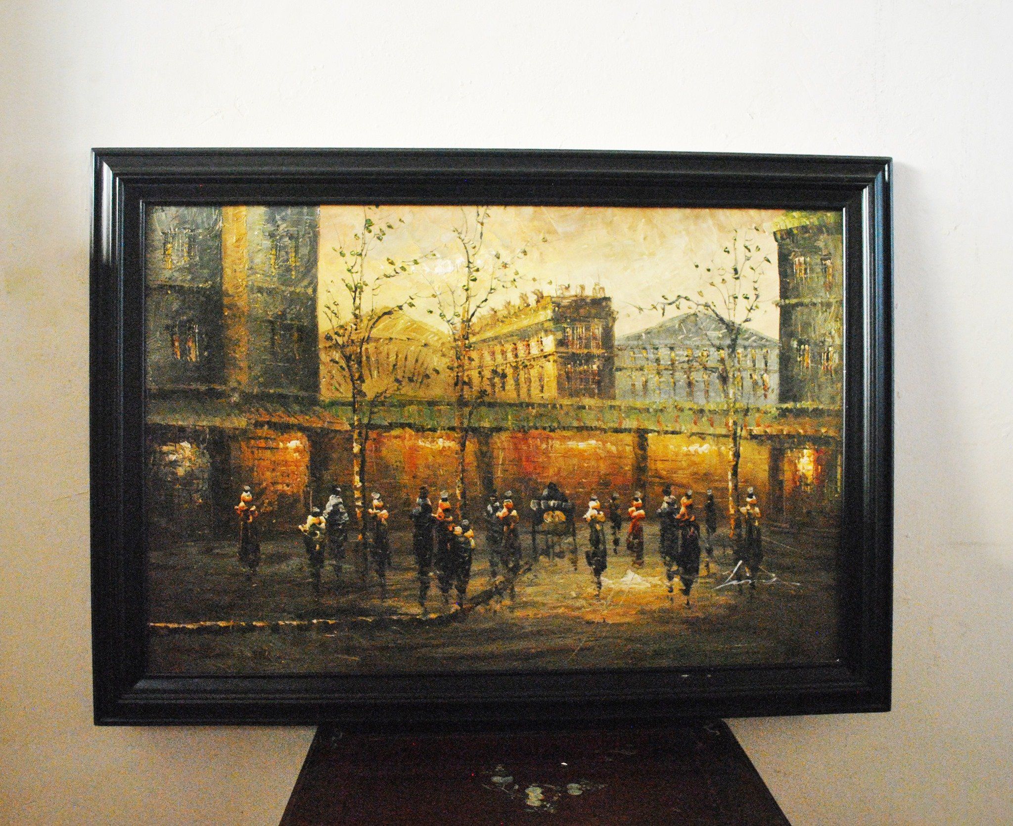 Bức tranh khung cảnh chiều phố Châu Âu , có chữ ký của tác giả ( TR 183)