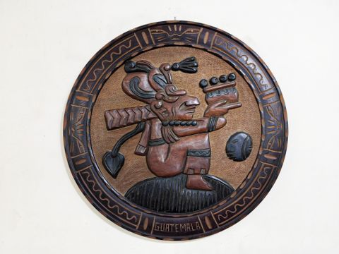  TẤM GỖ CHẠM KHẮC BẰNG TAY MAYAN TỪ DÂN BẢN ĐỊA GUATEMALA. ( Dùng để trang trí treo tường ) 