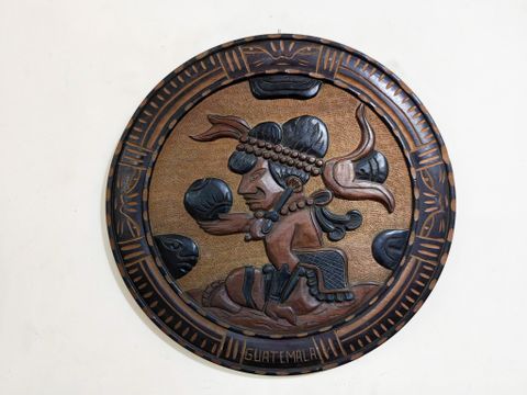  TẤM GỖ CHẠM KHẮC BẰNG TAY MAYAN TỪ DÂN BẢN ĐỊA GUATEMALA. ( Dùng để trang trí treo tường ) 