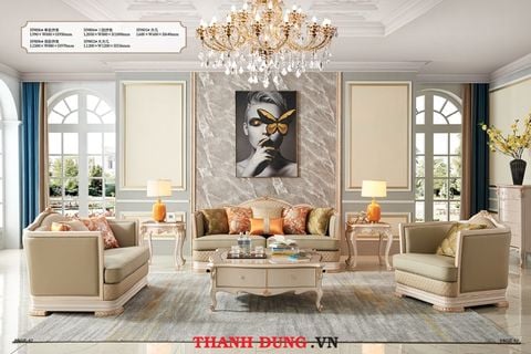 SOFA TÂN CỔ ĐIỂN CHÂU ÂU HX-H9806 - GHẾ SOFA LIVINI