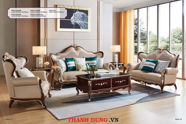SOFA TÂN CỔ ĐIỂN CHÂU ÂU HX-Z9801
