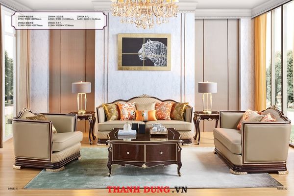 SOFA TÂN CỔ ĐIỂN CHÂU ÂU HX-Z9806