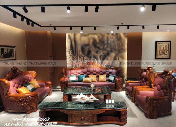 SOFA TÂN CỔ ĐIỂN GỖ MUN JD-A99