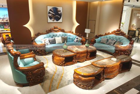 SOFA TÂN CỔ ĐIỂN GỖ MUN JD-B10