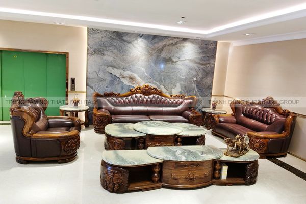 SOFA TÂN CỔ ĐIỂN GỖ MUN JD-9219