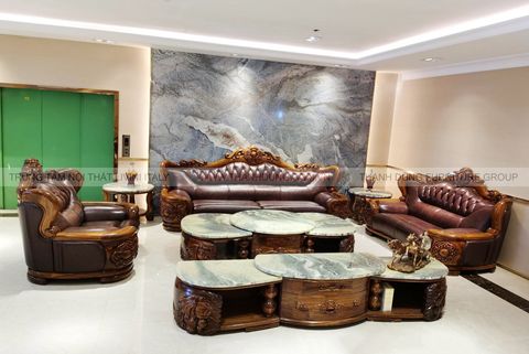 SOFA TÂN CỔ ĐIỂN GỖ MUN JD-9219