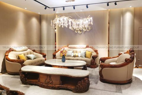 SOFA TÂN CỔ ĐIỂN GỖ MUN JD-9221