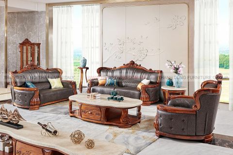 SOFA TÂN CỔ ĐIỂN GỖ MUN JD-9227