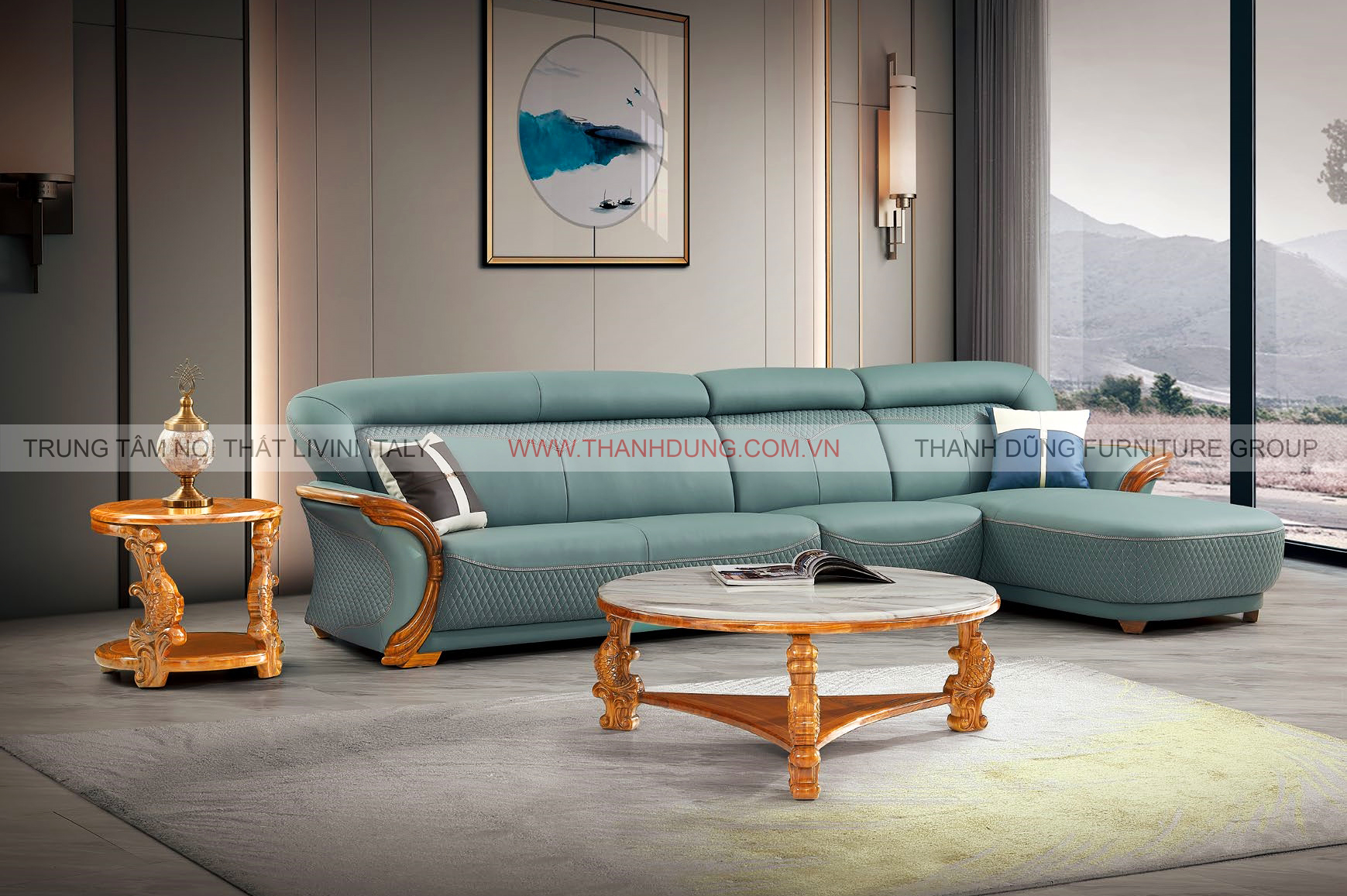 SOFA TÂN CỔ ĐIỂN GỖ MUN PT22