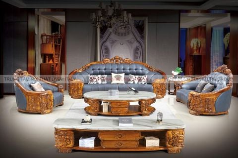 SOFA TÂN CỔ ĐIỂN GỖ MUN PY24