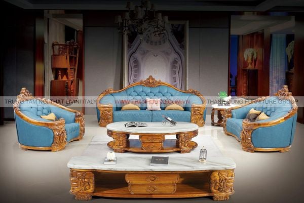 SOFA TÂN CỔ ĐIỂN GỖ MUN P005