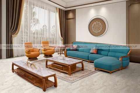 SOFA TÂN CỔ ĐIỂN GỖ MUN PS11