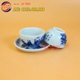 Chén vẽ cảnh trúc lâm thất hiền