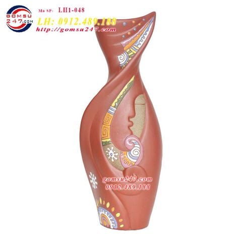 Bình hoa gốm sứ Bát Tràng dáng tóc thề số 1