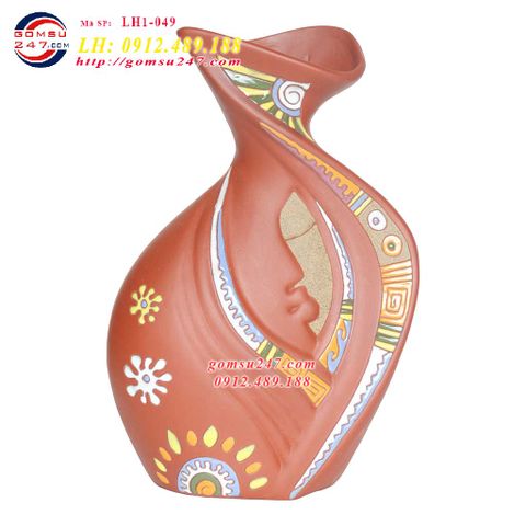 Bình hoa gốm sứ Bát Tràng dáng tóc thề số 2