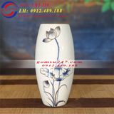 Lọ hoa sứ trắng đẹp, công ty quà tặng in logo
