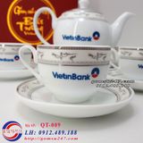 Ấm chén đẹp in logo VietinBank