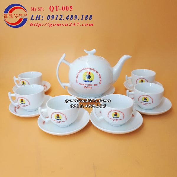 Quà tặng gốm sứ Bát Tràng in logo Auntex Đồng Xoài