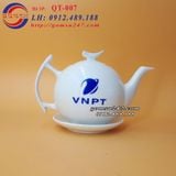 Ấm chén trắng in logo VNPT