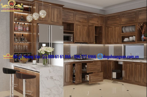 Đồ Gỗ Hoàng Vân thiết kế tủ bếp theo yêu cầu  TB42