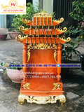 Mẫu Bàn Thờ Thần Tài dát vàng  Đẹp Đáng Đồng Tiền Kiểu 3 Mái BTT30