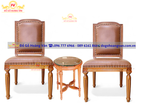 Thiết kế bộ ghế gỗ phong cách tân cổ điển  GKT35