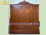 TỦ ÁO 3 BUỒNG 4CÁNH GỖ HƯƠNG   TA188