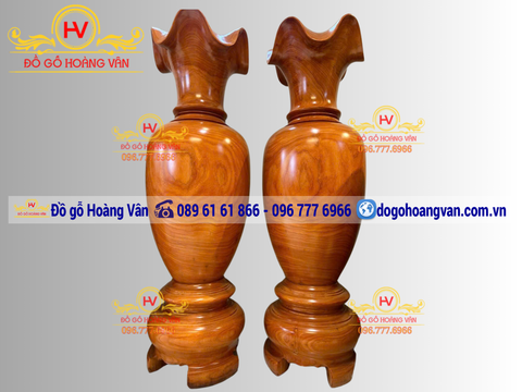 Đôi Lọ Lộc Bình Gỗ tự nhiên  tuyển chọn Vân Đẹp  LB14