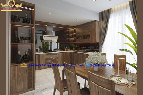 Đồ Gỗ Hoàng Vân thiết kế tủ bếp theo yêu cầu  TB46