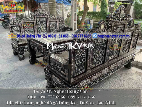 Bộ ghế trường kỷ, tràng kỷ Khảm ốc ĐẸP TK19