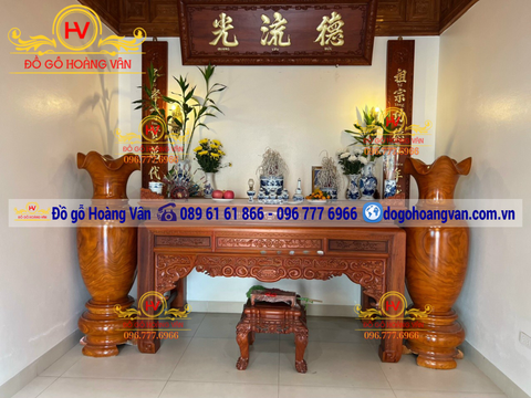 Đôi Lọ Lộc Bình Gỗ Hương đẹp  LB03