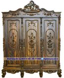 tủ quần áo gỗ mun, tủ quần áo đục hồng gỗ mun hoa TA55