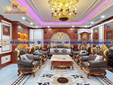 Bộ Ghế  Sofa bọc đệm gỗ tư nhiên , thiết kế vách phòng khách theo yêu cầu   BG198
