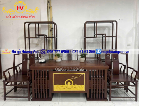 Bộ ghế uống trà gỗ thịt chất lượng cao BGT19