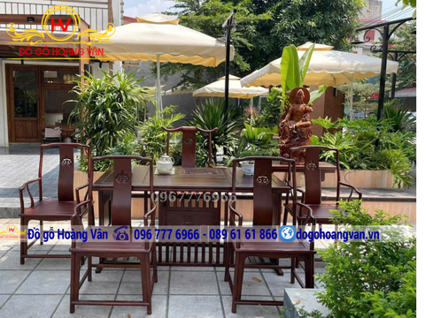 Bộ ghế uống trà gỗ tự nhiên tối giản BGT21