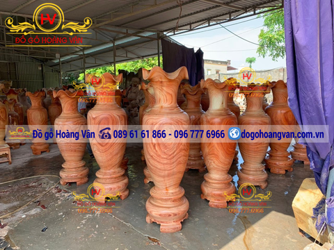 Lọ Lộc Bình Gỗ tự nhiên NGUYÊN KHỐI LB24